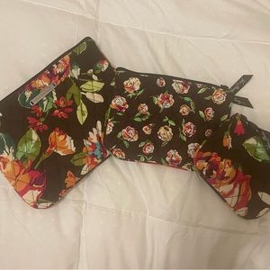Vera Bradley 3 piece zippered bag set